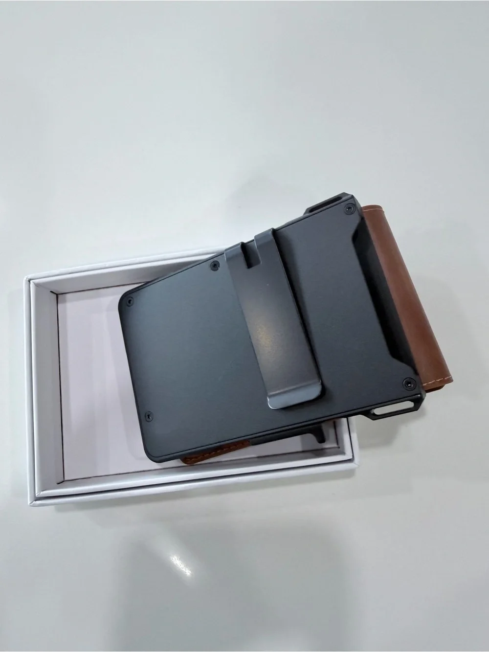 Slim Brown Leather Card Holder Wallet for Men